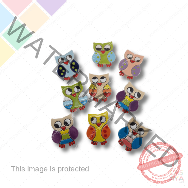 Figuras de cerámica Buho x 4 Unidades