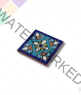 Toceto Diseño 10 x 10 cm (Modelo Creta) N°3 Fondo Azul