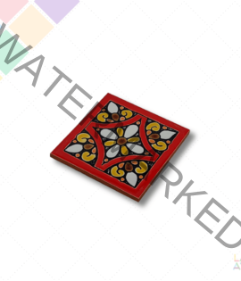 Toceto Diseño 10 x 10 cm (Modelo Creta) N°3 Fondo Rojo