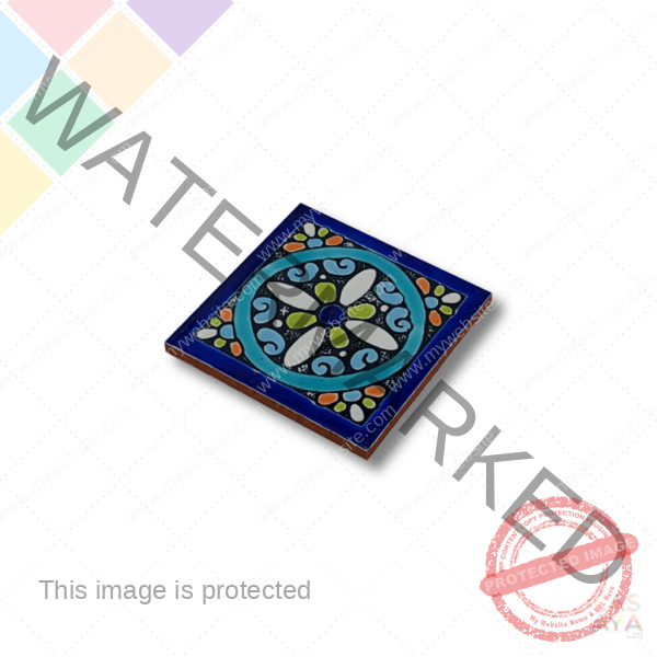 Toceto Diseño 10 x 10 cm (Modelo Creta) N°4 Fondo Azul