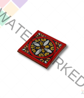 Toceto Diseño 10 x 10 cm (Modelo Creta) N°4 Fondo Rojo